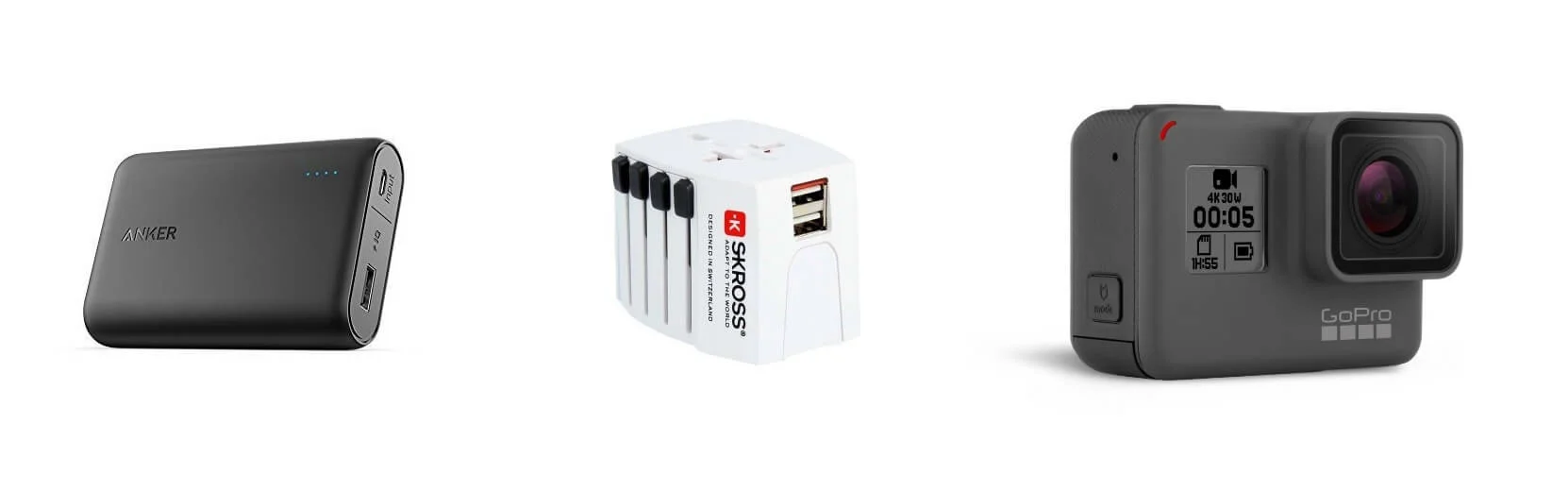 Dispositivi elettronici da portare in viaggio.