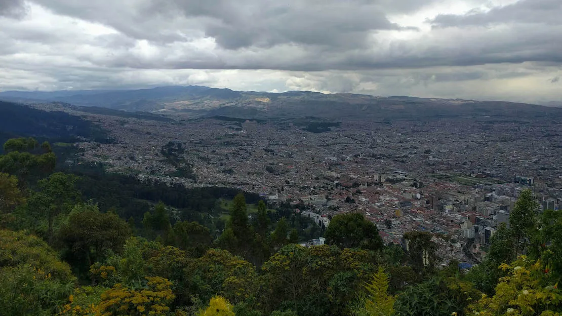 Vista su bogotà dal cerro Monserrate.