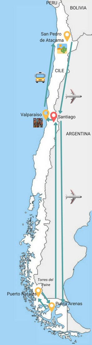 Itinerario di due settimane in Cile, cosa fare, dovere andare.
