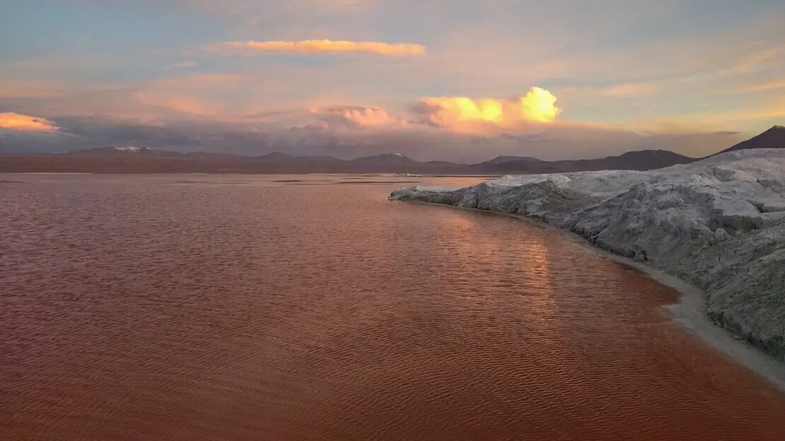 La laguna colorada, Riserva Eduardo Avaroa in Bolivia.