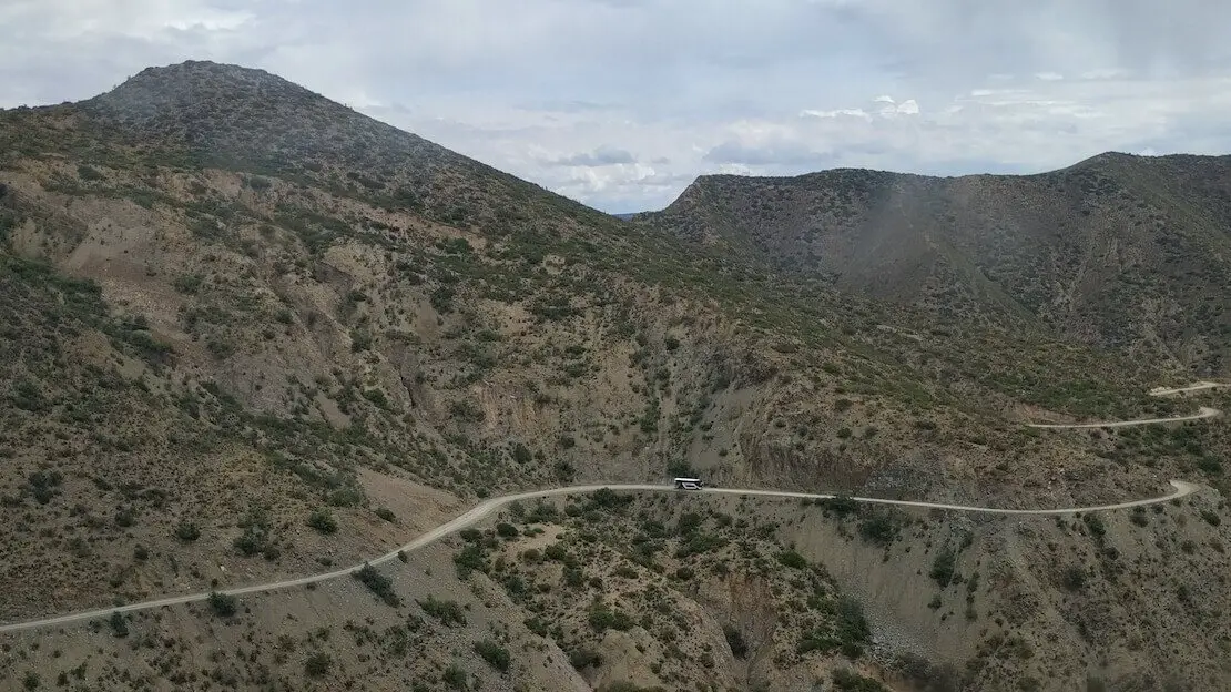 La strada che collega Tarija a Tupiza.