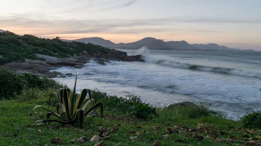 Spiaggia di florianopolis al tramonto