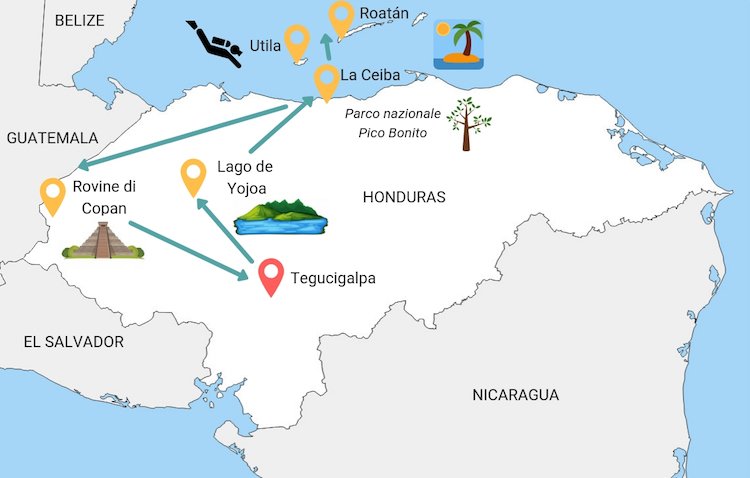 Itinerario di viaggio per L'Honduras
