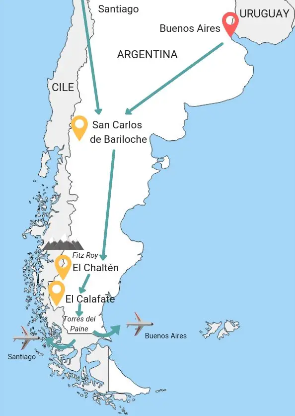 Itinerario di 15 giorni in patagonia