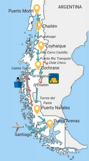 Itinerario di viaggio nella patagonia cilena