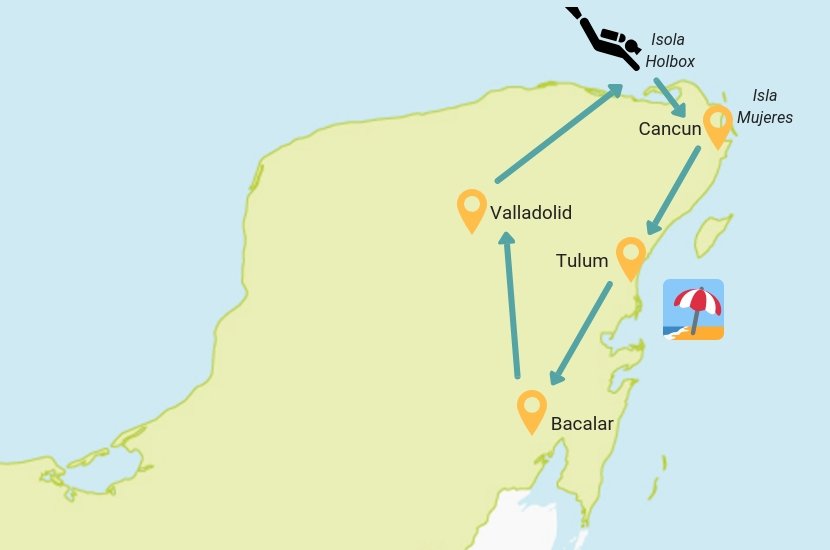Itinerario viaggio di due settimane nello yucatan in Messico