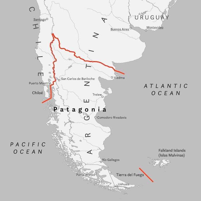 Mappa della patagonia