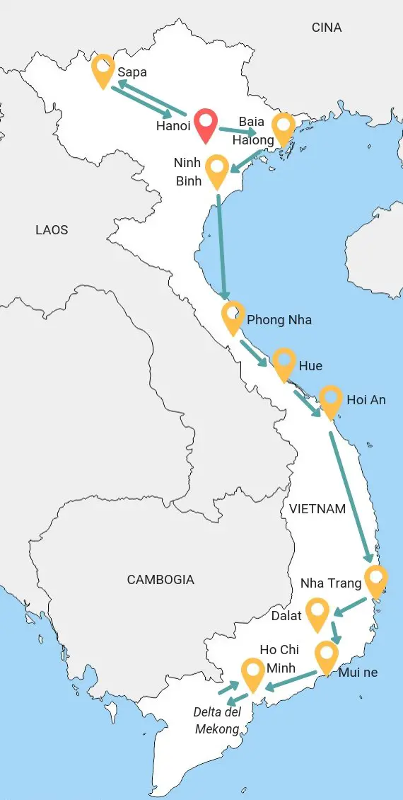 Itinerario di tre settimane in Vietnam