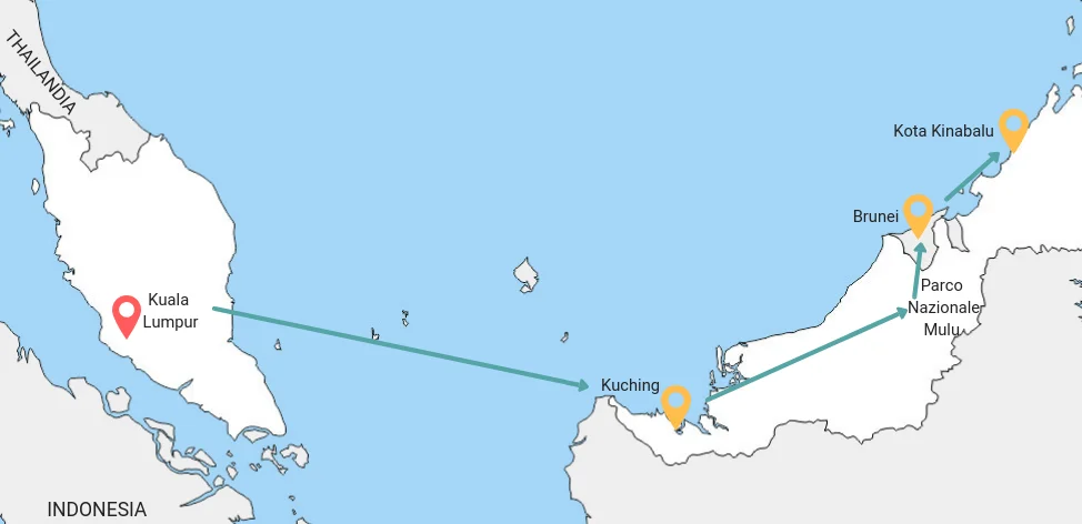 Itinerario viaggio di due settimane in Borneo
