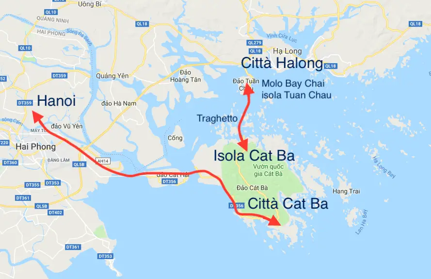 Itinerario baia Halong e isola Cat Ba